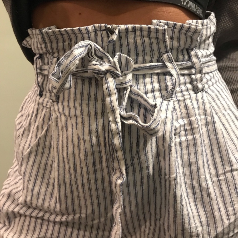 Paper bag crop pants